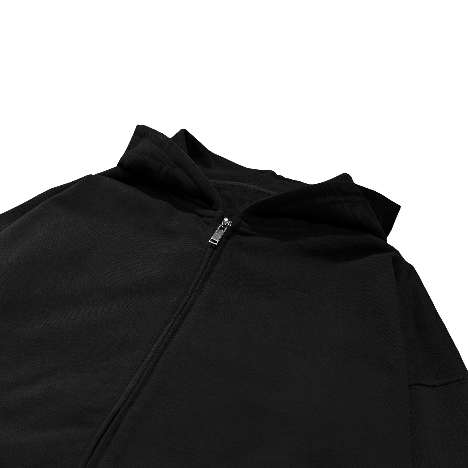 ME46 HEAVY ZIPPED HOODIE - BLACK