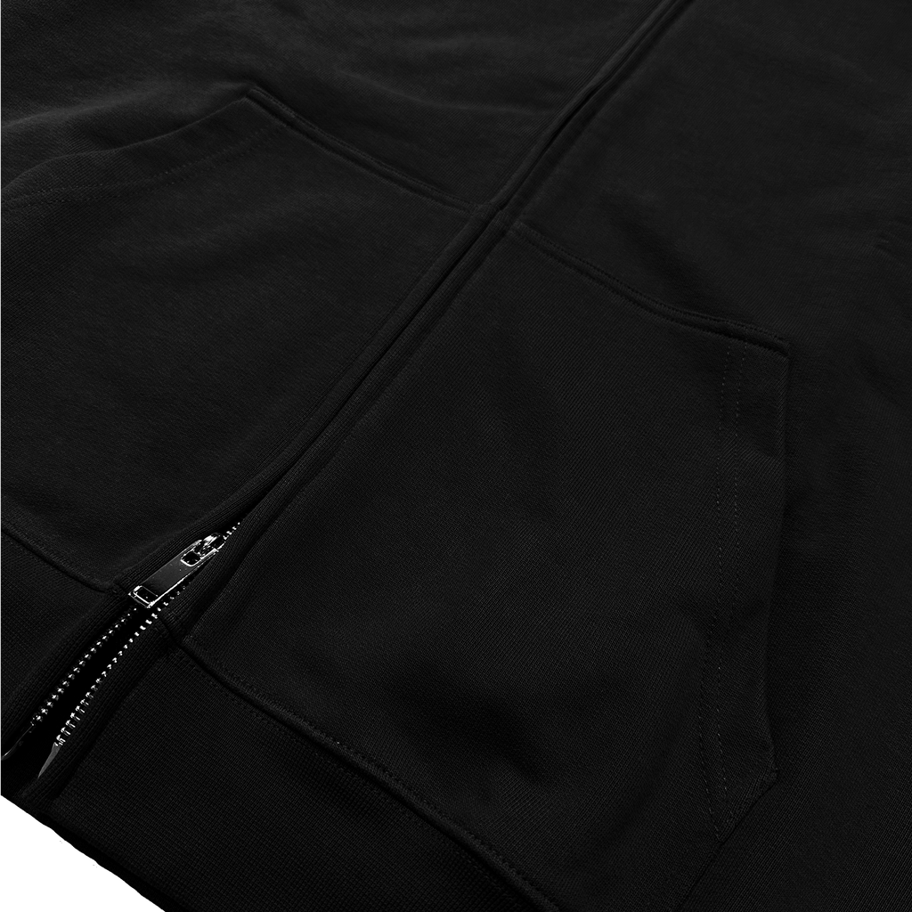 ME46 HEAVY ZIPPED HOODIE - BLACK