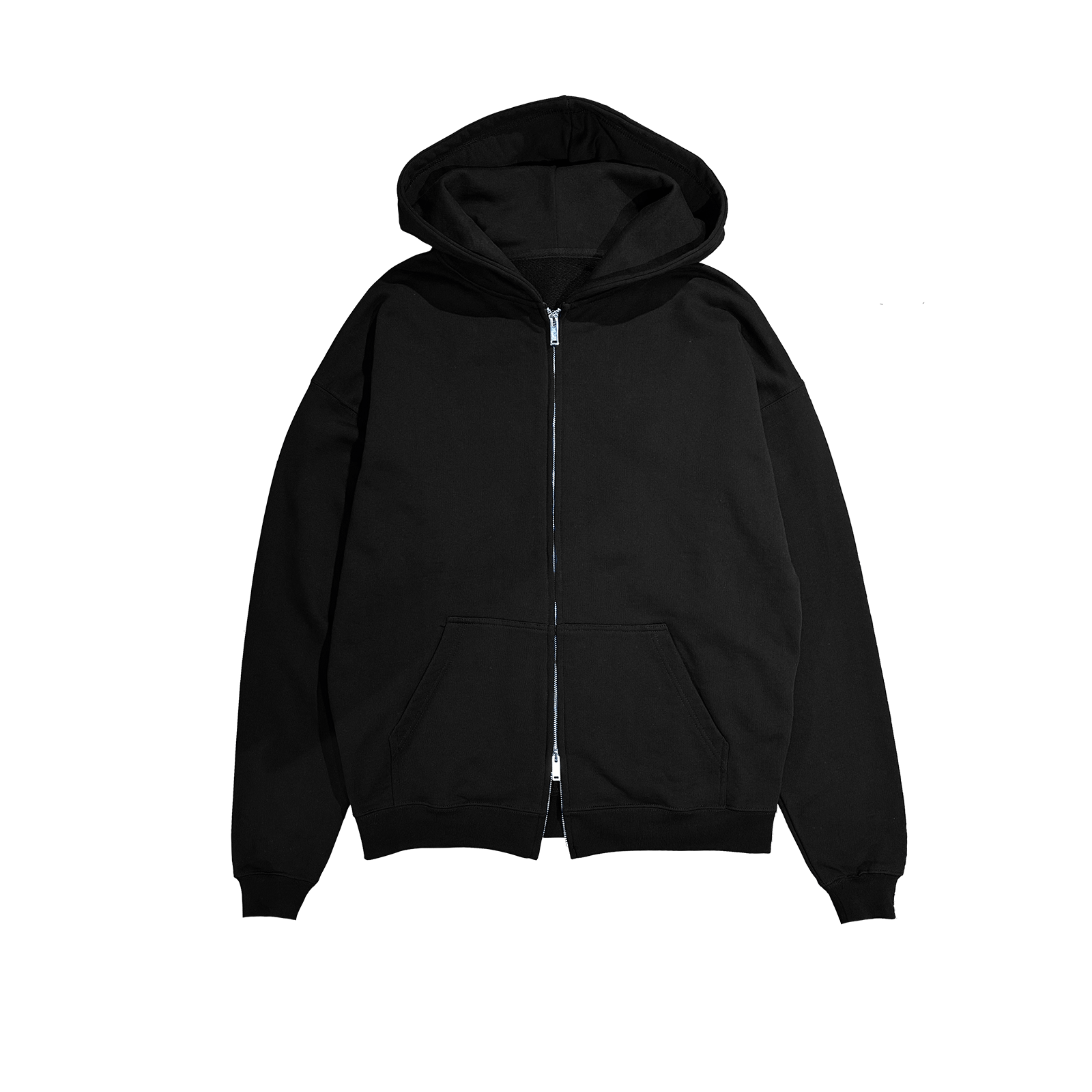 ME46 HEAVY ZIPPED HOODIE - BLACK