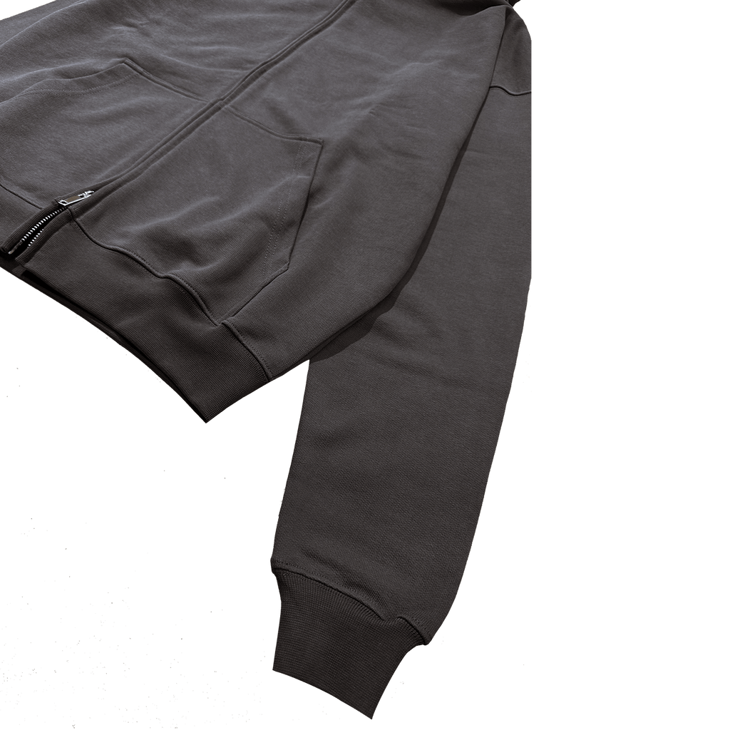 ME46 HEAVY ZIPPED HOODIE - CHOCOLATE