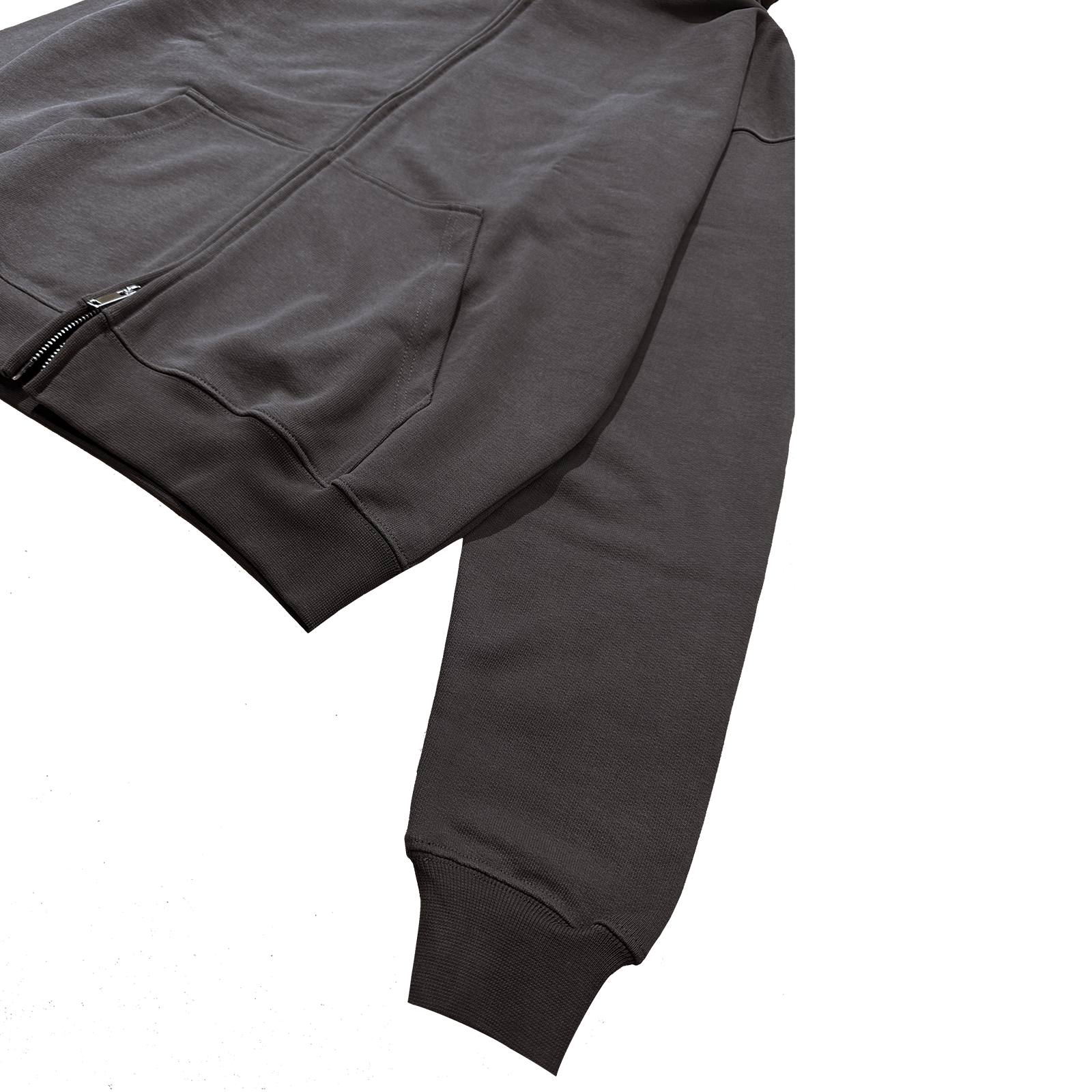 ME46 HEAVY ZIPPED HOODIE - CHOCOLATE