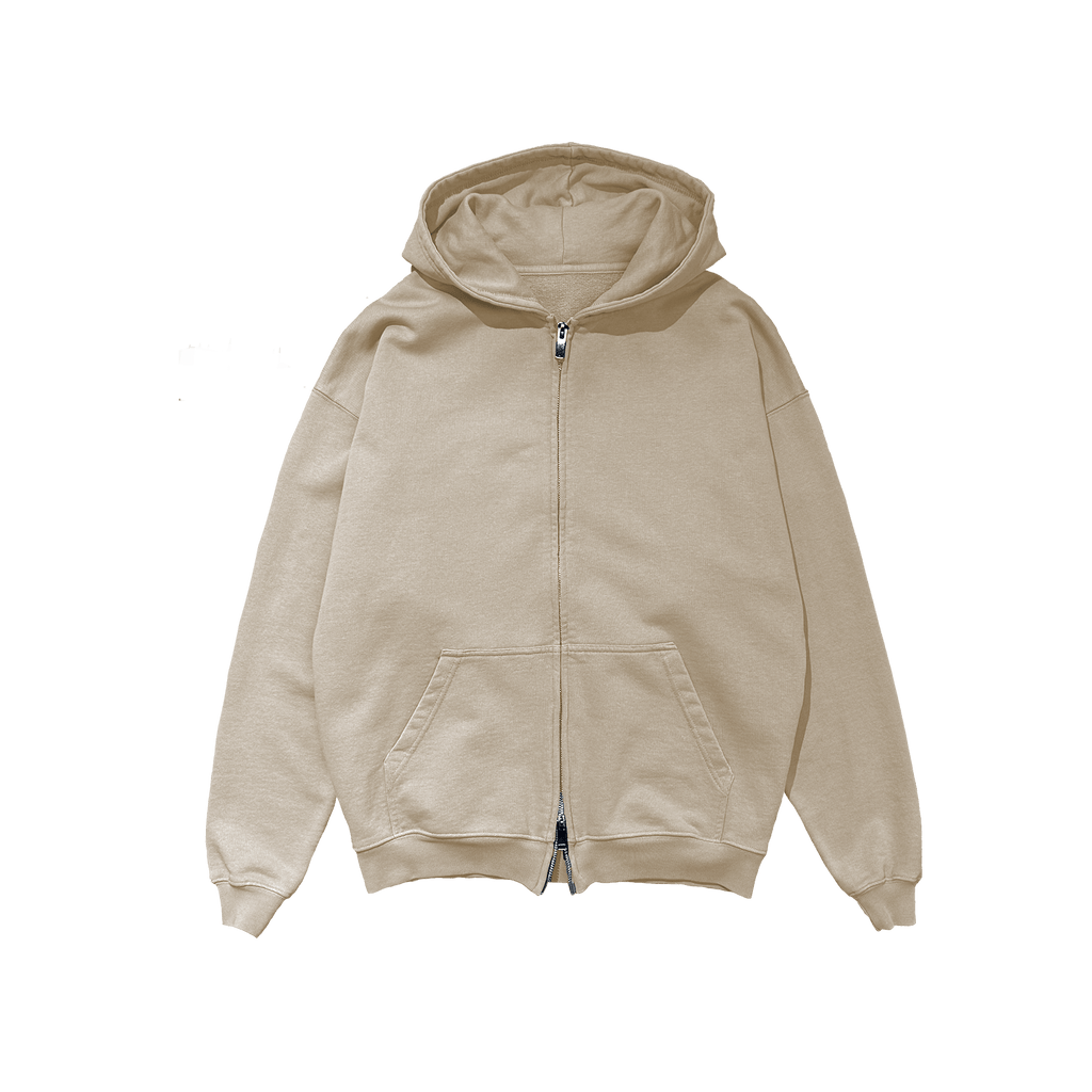 ME46 HEAVY ZIPPED HOODIE - SWEET BEIGE