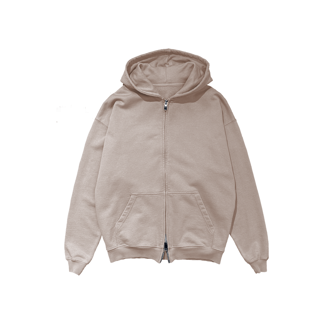 ME46 HEAVY ZIPPED HOODIE - TAUPE
