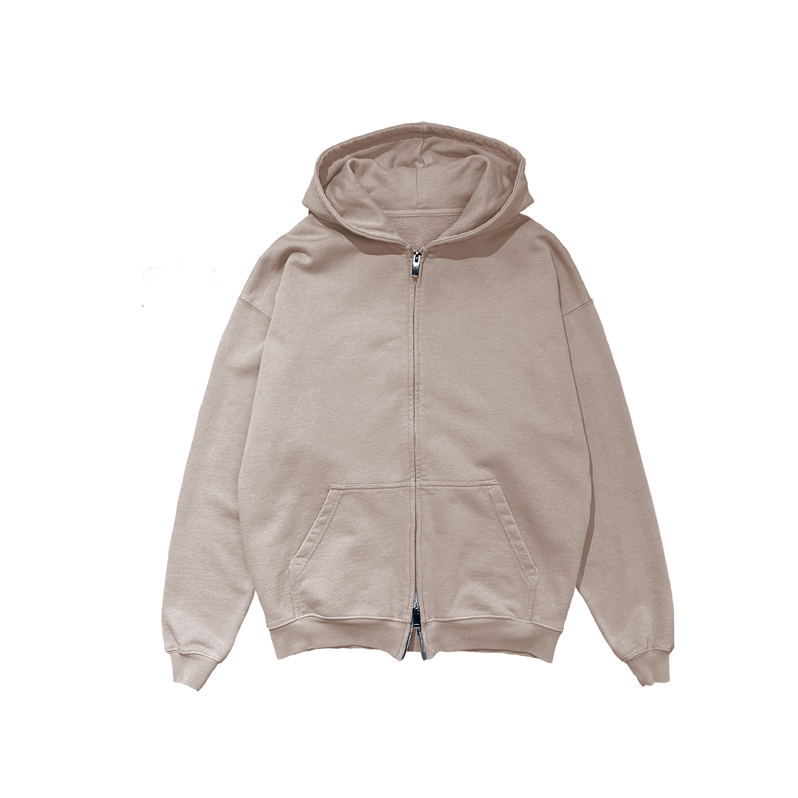ME46 HEAVY ZIPPED HOODIE - TAUPE