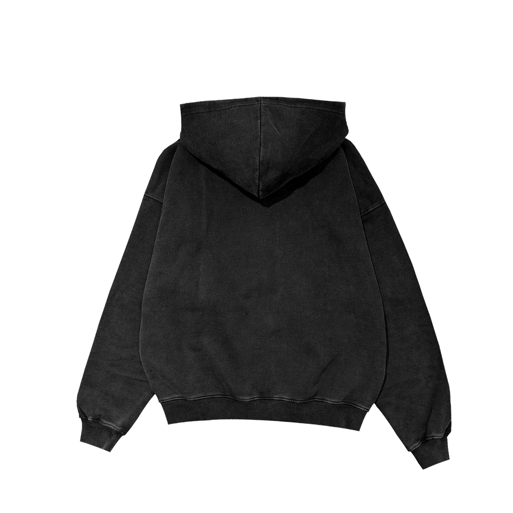ME46 HEAVY ZIPPED HOODIE - VINTAGE BLACK
