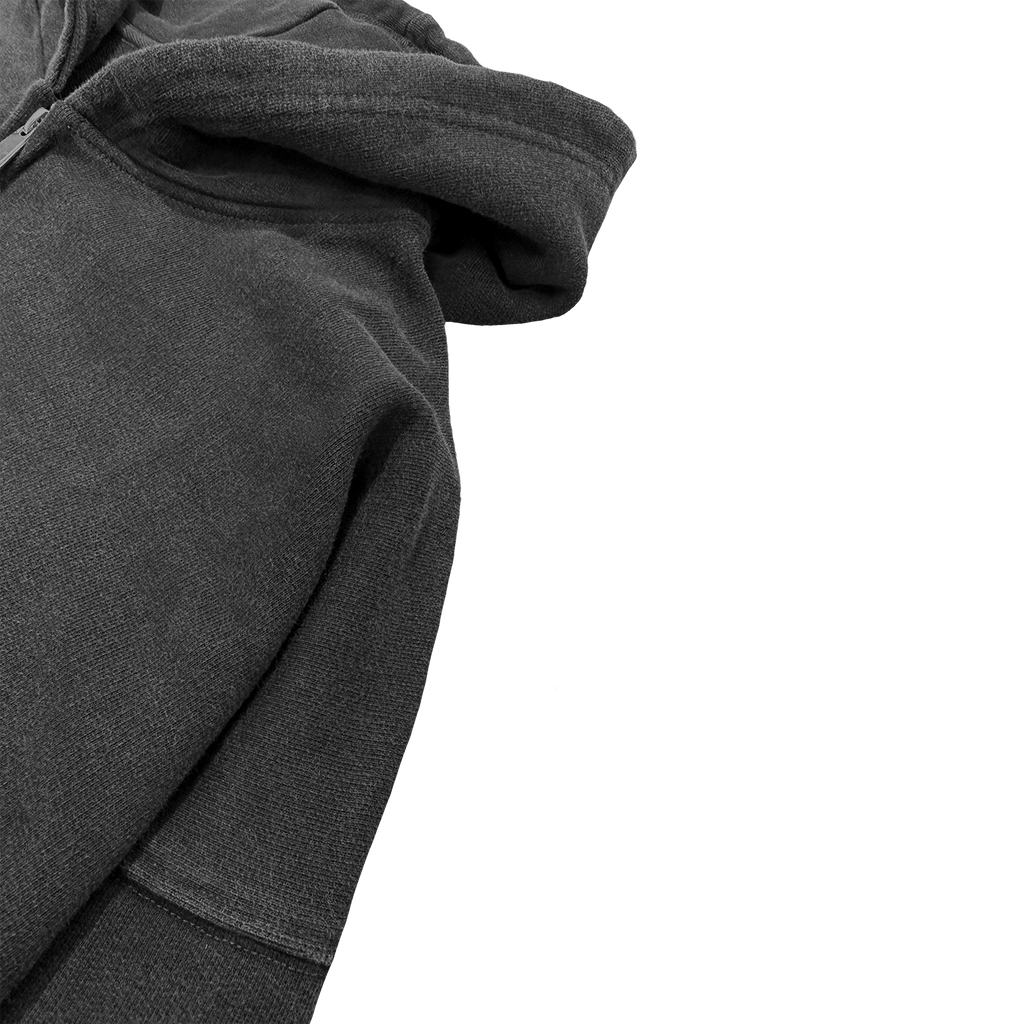ME46 HEAVY ZIPPED HOODIE - VINTAGE BLACK