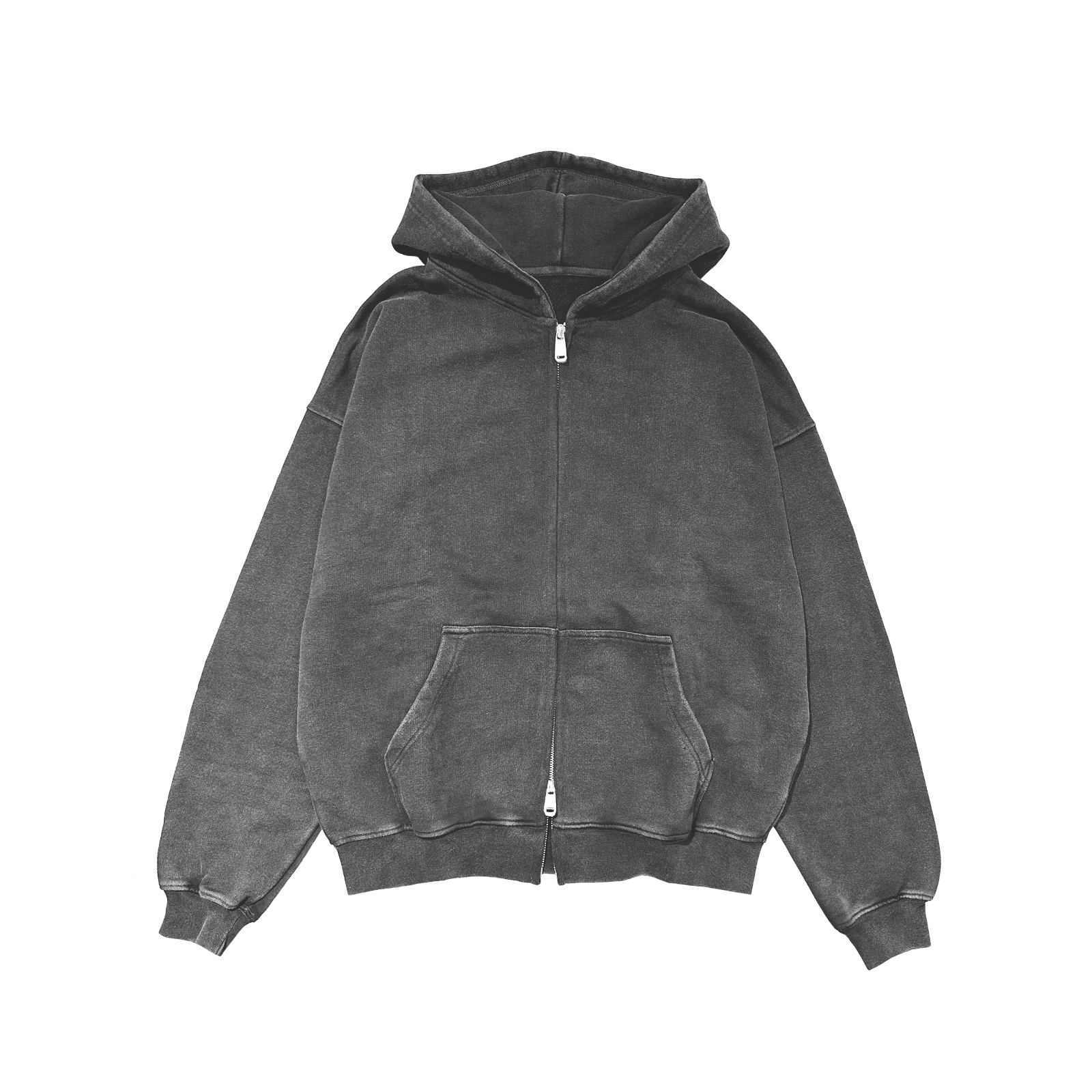 ME46 HEAVY ZIPPED HOODIE - VINTAGE GRAY